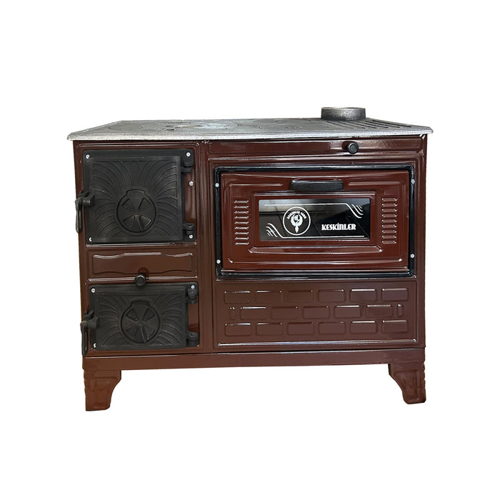 Cast Iron Stove with Oven Cast Iron Fireplace Brown