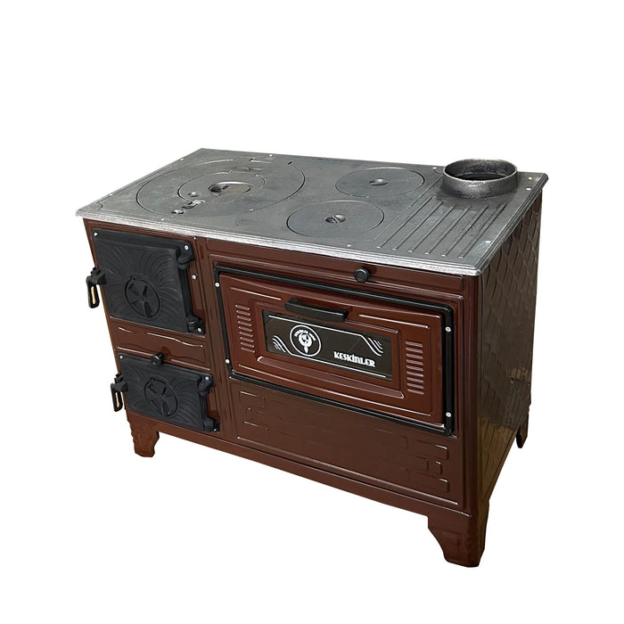 Cast Iron Stove with Oven Cast Iron Fireplace Brown