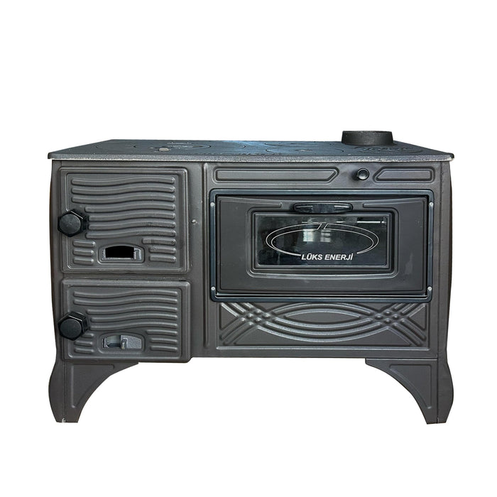 Brick Lined Fireplace Cast Iron Stove With Oven