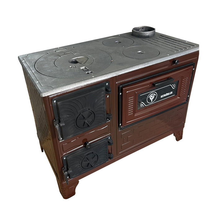 Cast Iron Stove with Oven Cast Iron Fireplace Brown