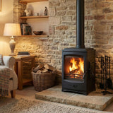 Burning Fireplace Wood Stove Cooker Stove