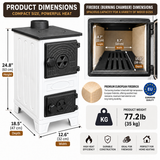 Portable White Wood-Burning Stove Without a Flue – Compact Cabin & Camping Cookstove White