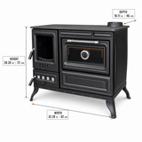 Cast Iron Burning Fireplace Wood Stove  Anatolian Black