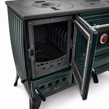 Green Cast Iron Burning Fireplace Wood Stove Anatolian Green