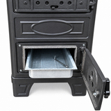 Portable White Wood-Burning Stove Without a Flue – Compact Cabin & Camping Cookstove Black