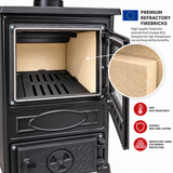 Portable White Wood-Burning Stove Without a Flue – Compact Cabin & Camping Cookstove Black