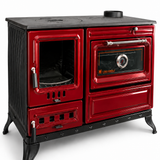 Red Cast Iron Burning Fireplace Wood Stove Anatolian Red