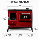 Red Cast Iron Burning Fireplace Wood Stove Anatolian Red