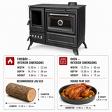 Cast Iron Burning Fireplace Wood Stove  Anatolian Black