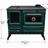 Green Cast Iron Burning Fireplace Wood Stove Anatolian Green