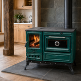 Green Cast Iron Burning Fireplace Wood Stove Anatolian Green