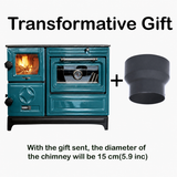 Green Cast Iron Wood Stove