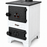Portable White Wood-Burning Stove Without a Flue – Compact Cabin & Camping Cookstove White
