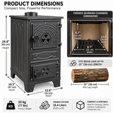 Portable White Wood-Burning Stove Without a Flue – Compact Cabin & Camping Cookstove Black