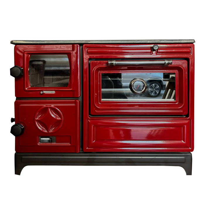 Red Cast Iron Wood Stove