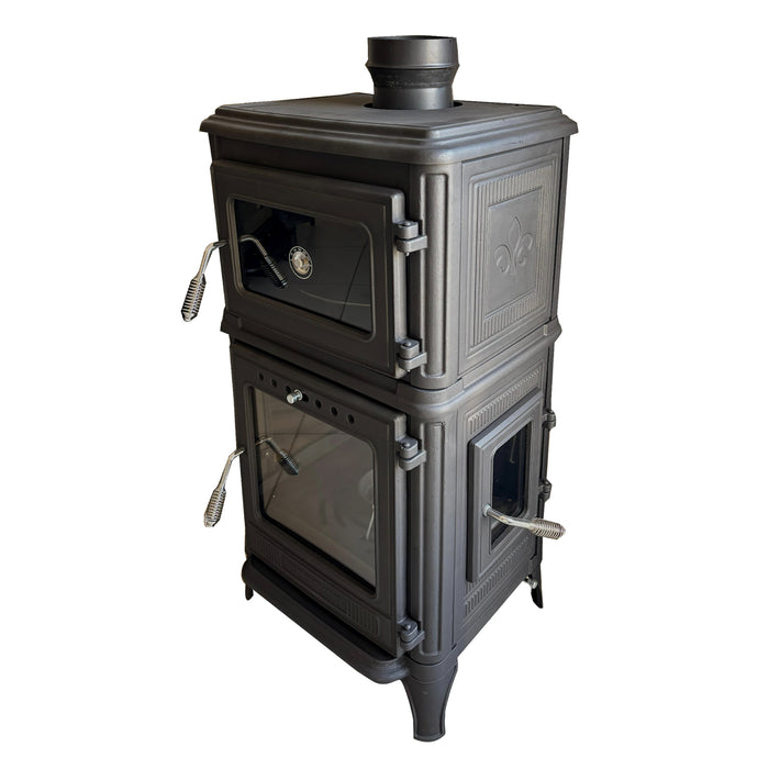 Vertical Cast Iron Stove Black