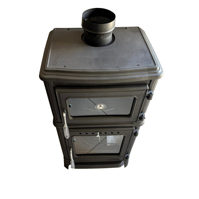 Vertical Cast Iron Stove Black