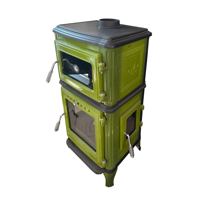 Vertical Cast Iron Stove Green