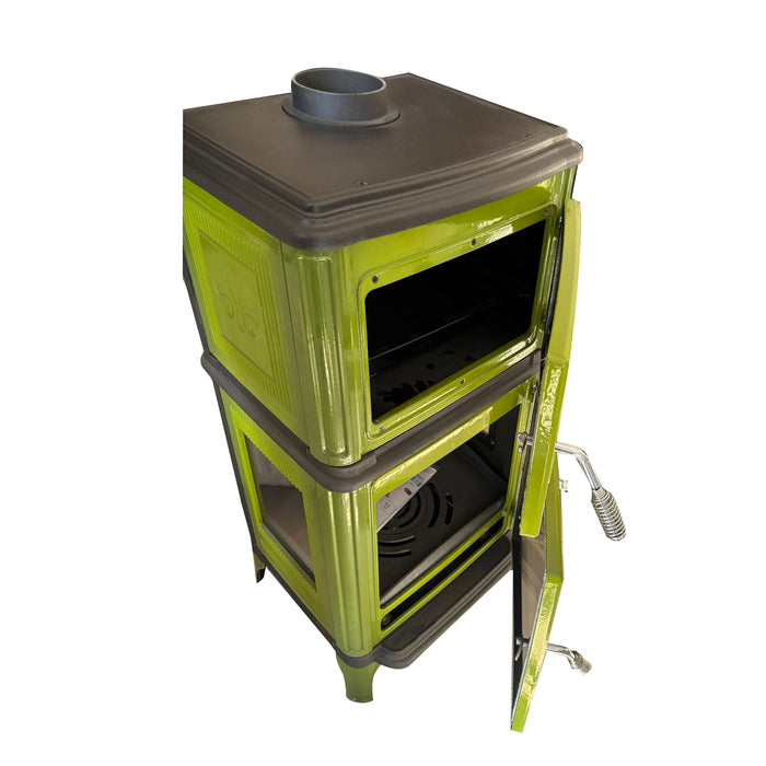 Vertical Cast Iron Stove Green