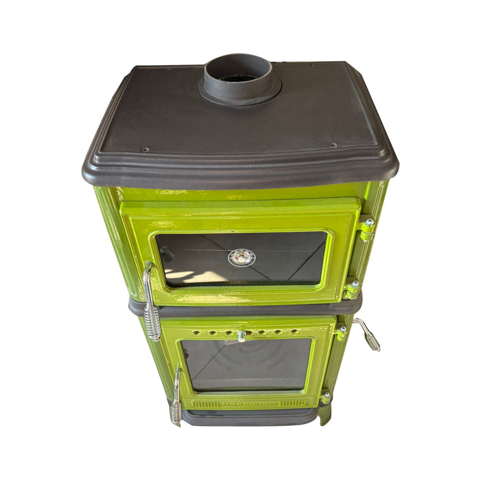 Vertical Cast Iron Stove Green