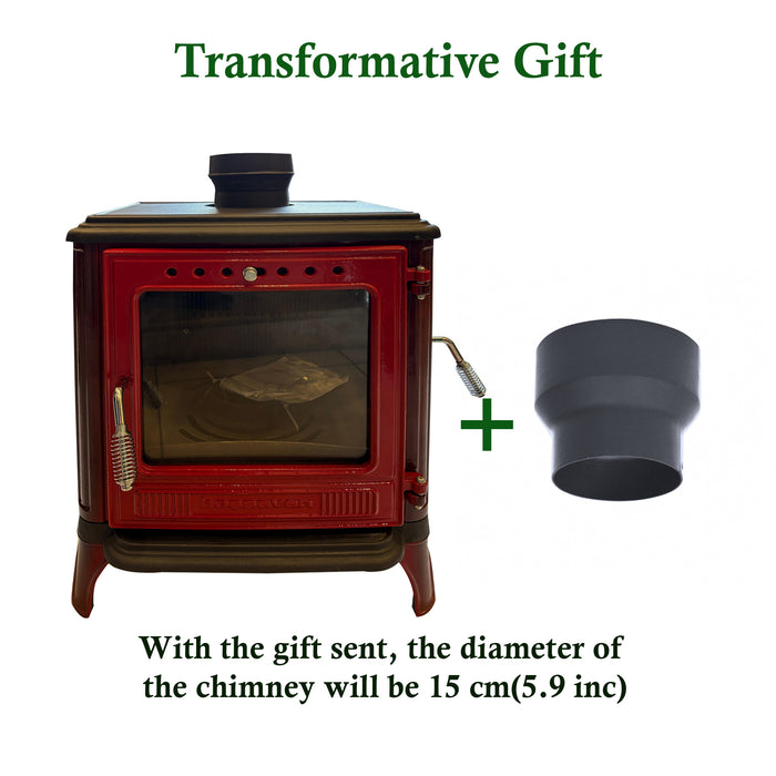 Mini Iron Cast Stove Red