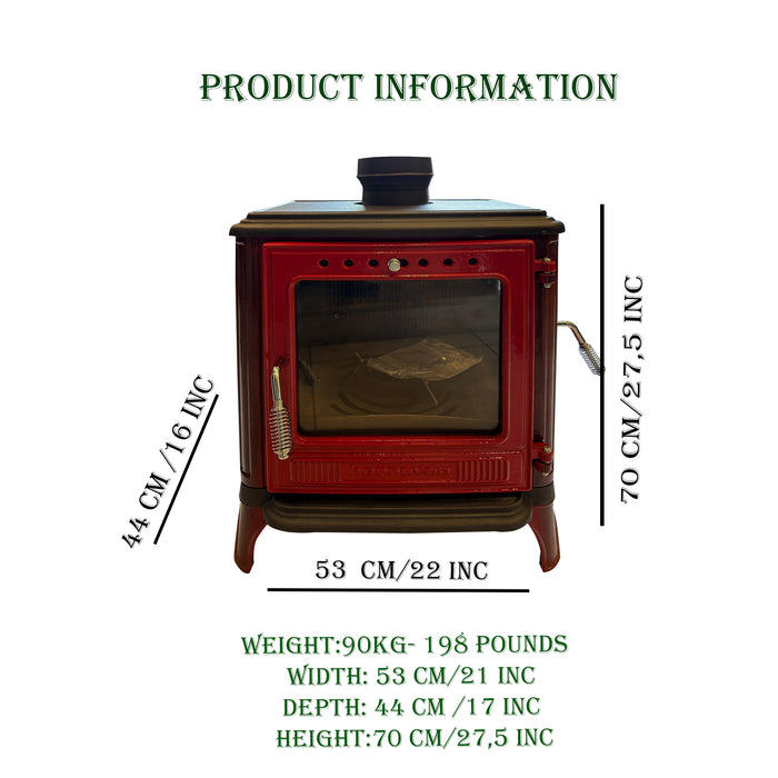 Mini Iron Cast Stove Red