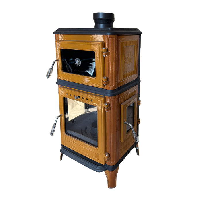 Vertical Cast Iron Stove Yellow