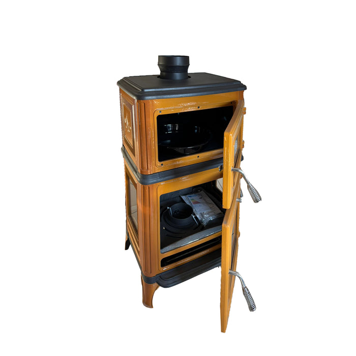 Vertical Cast Iron Stove Yellow