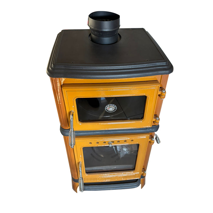 Vertical Cast Iron Stove Yellow