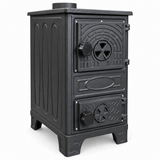Portable White Wood-Burning Stove Without a Flue – Compact Cabin & Camping Cookstove Black