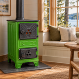 Portable White Wood-Burning Stove Without a Flue – Compact Cabin & Camping Cookstove Green