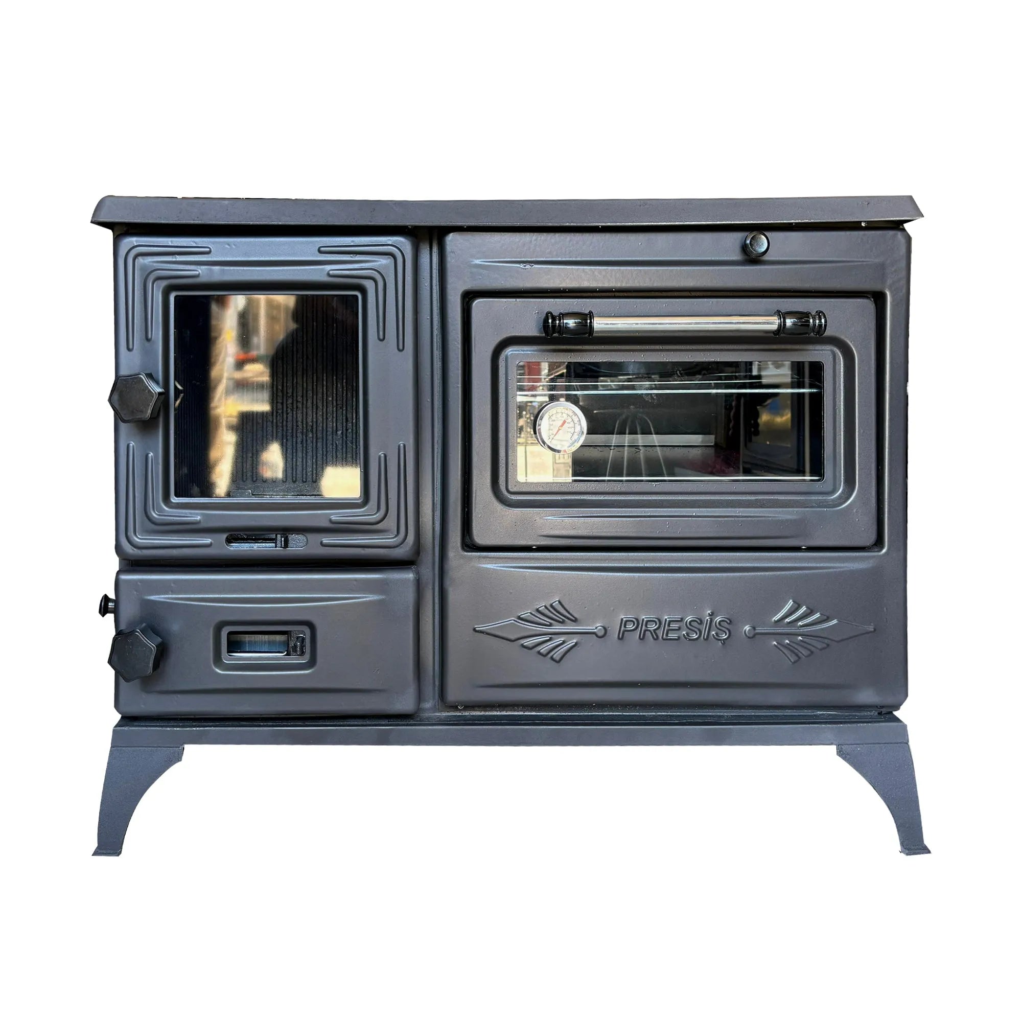 Black Cast Iron Burning Fireplace Wood Stove - CastingFire
