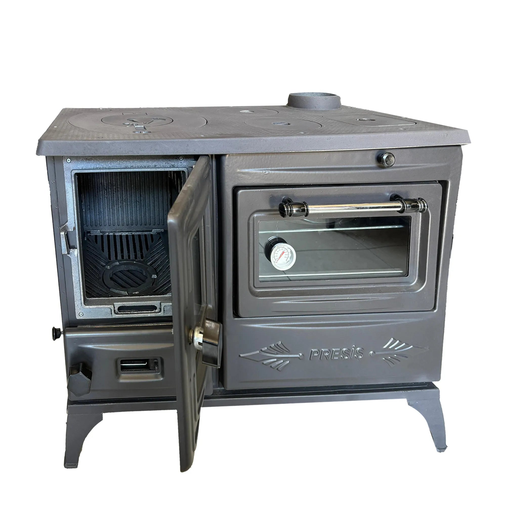 Black Cast Iron Burning Fireplace Wood Stove - CastingFire