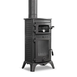 Black Cast Iron Lux Retro Stove - CastingFire