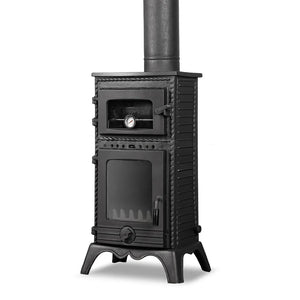 Black Cast Iron Lux Retro Stove - CastingFire