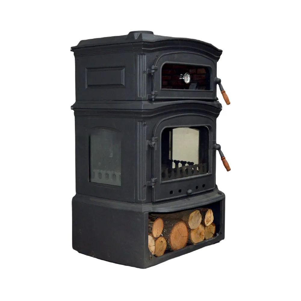 Black Cast Iron Stove, Burning Fireplace Wood Stove Cooker Stove Farmhouse Stove With Oven Fire Pit Gift - CastingFire