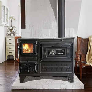 Black Cast Iron Stove with Oven - CastingFire