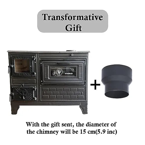 Black Cast Iron Stove with Oven - CastingFire