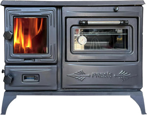 Black Cast Iron Wood Stove Pipe Set - 3 Straight Pipes + 1 Elbow Pipe - TheCastingFire