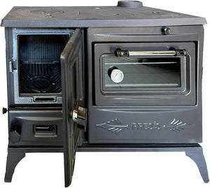 Black Cast Iron Wood Stove Pipe Set - 3 Straight Pipes + 1 Elbow Pipe - TheCastingFire