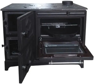 Black Cast Iron Wood Stove Pipe Set - 3 Straight Pipes + 1 Elbow Pipe - TheCastingFire