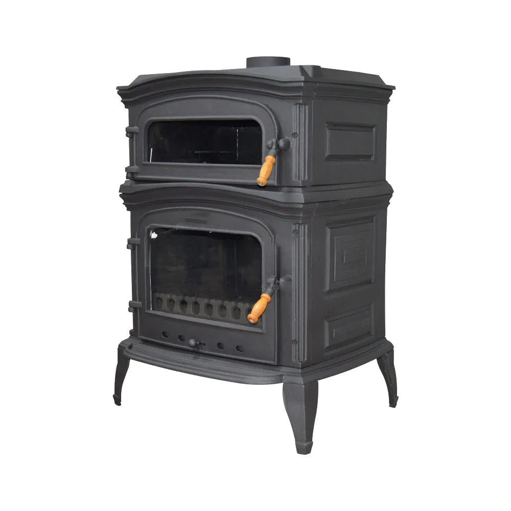 Black Cast Iron Stove, Burning Fireplace Wood Stove Cooker Stove - CastingFire