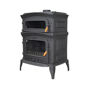 Black Cast Iron Stove, Burning Fireplace Wood Stove Cooker Stove - CastingFire