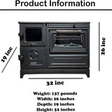 Cast Iron Wood Stove Pipe Set - 3 Straight Pipes + 1 Elbow Pipe - TheCastingFire