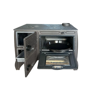 Brick Lined Fireplace Cast Iron Stove With Oven - CastingFire