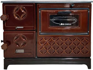 Brown Cast Iron Wood Stove Pipe Set - 3 Straight Pipes + 1 Elbow Pipe - TheCastingFire