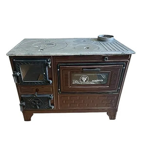 Cast Iron Stove with Oven - Brick Lined Fireplace - CastingFire