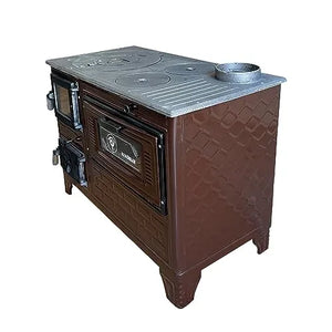 Cast Iron Stove with Oven - Brick Lined Fireplace - CastingFire