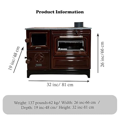 Cast Iron Stove with Oven Brown - CastingFire