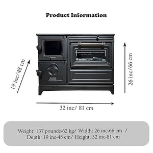 Cast Iron Stove with Oven - Cast Iron Fireplace - CastingFire